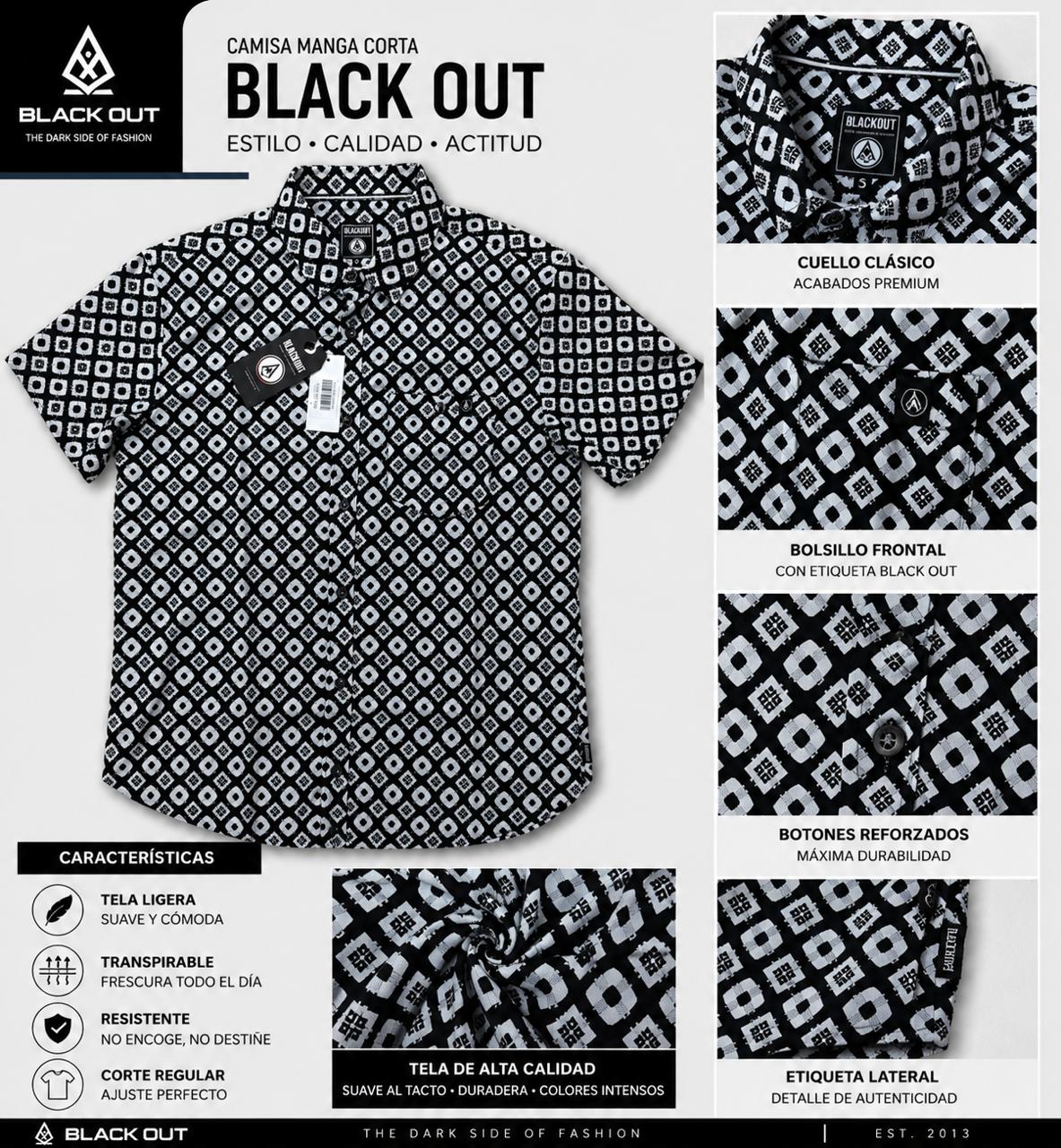 Camisa de Botones Black Out
